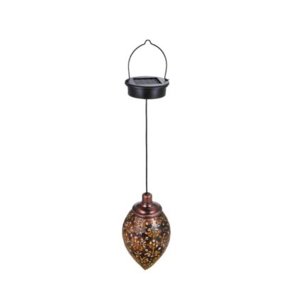 Lampa solara de gradina, Metal, Negru/Bronz