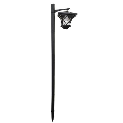 Felinar de gradina solar, WTO®, acumulator 600 mAh, timp de lucru 8 h, inaltime 57-155 cm, Negru