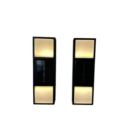 Pachet 2 lampi solare led de exterior, YWX, ABS, RGB, negru
