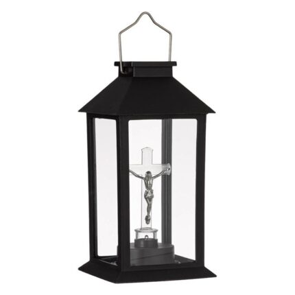 Felinar Solar LED, Negru, Cruce, 14x14x28cm, Blusmart