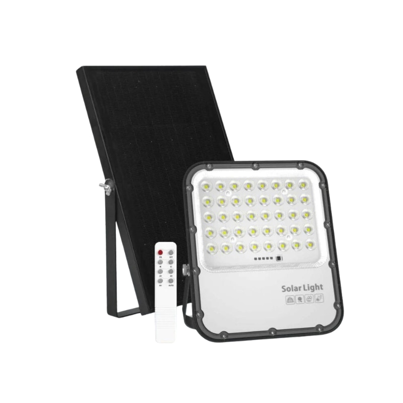 res_969a78ef2697cf01e216e7fef762a5d0 Proiector solar cu telecomanda Orion, putere 100W/1200lm, Led Box®, lumina rece, dimabil, senzor de lumina, IP65, exterior
