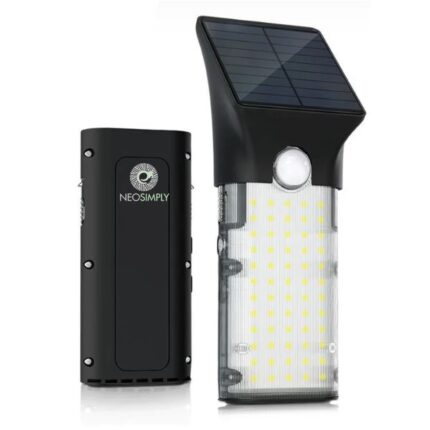 Lampa Solara LED Portabila de Exterior, Neosimply Camping, 1000 lumeni, 2 moduri de operare, senzori de luminozitate si miscare