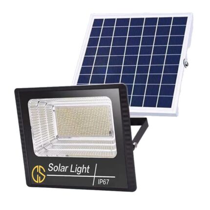 Proiector LED cu incarcare solara de exterior 600w CasaShop®, Telecomanda, Senzori de Lumina, Rezistent la Apa, Timer+Kit de montaj inclus