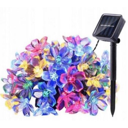 Instalatie solara flori de cires RGB cu 30 led-uri, multicolor