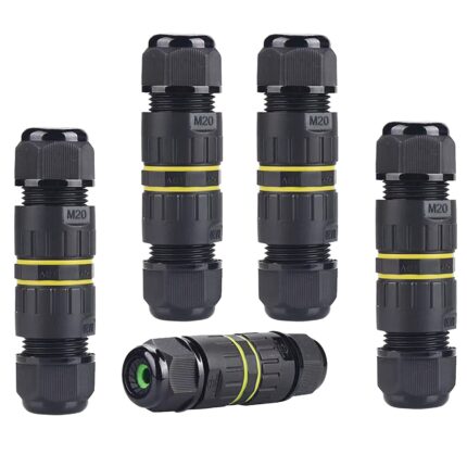 Set Conectori ermetici pentru imbinare cablu, Darklove, 3 pini, IP68 rezistent la apa si la praf, 5 bucati, pentru gama de sarma 5-12mm, usor de instalat, 8.7x2.4cm, material PA66, Negru