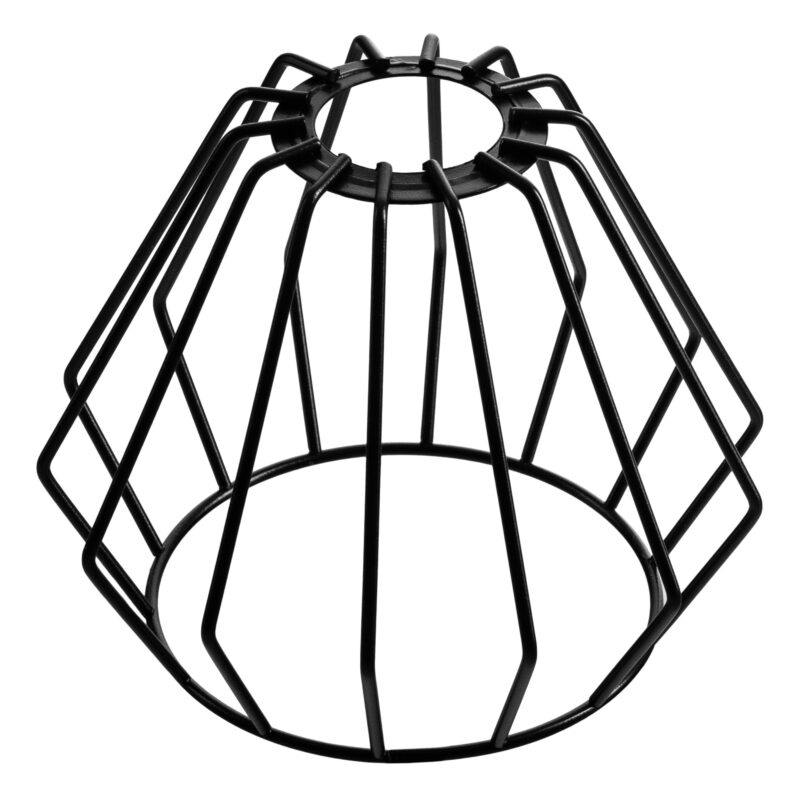 Abajur modern pentru lustre si pendule, 14cm, Diametru 18cm, Metal, Negru
