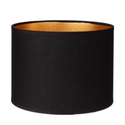 Abajur cilindric, Ledigo, Oro Deluxe, E27, Negru/Auriu