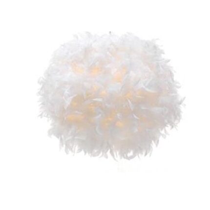 Abajur Cozevdnt, pene de curcan, alb, pentru lampa de tavan, podea sau masa, 40W