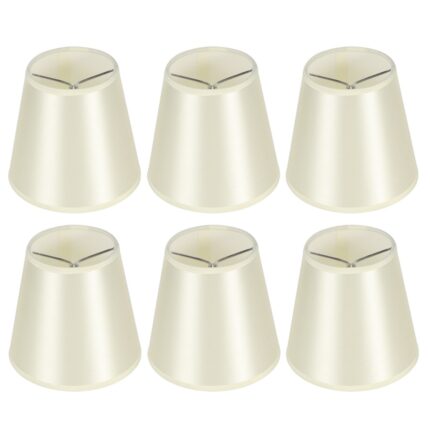 Set 6 abajururi, Tovbmup, Panza / PVC, E14, 9 x 13 x 14 cm, Bej
