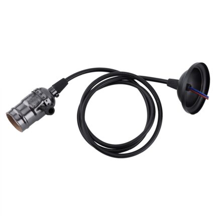 Suport lampa retro E27, Mmgoqqt, negru perla, cu intrerupator, set de 16 tipuri