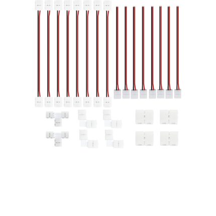 Set de 14 Conectori Banda LED cu 2 Pini, HUAZIZ, 8mm, Fara Lipire