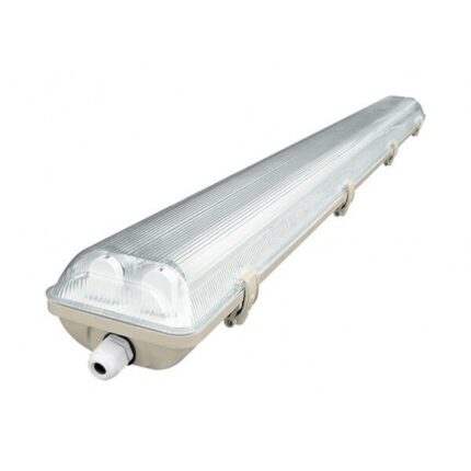 Corp neon neechipat pentru tuburi LED T8 G13 la ambele capete 2x120cm ABS si policarbon 230V IP65