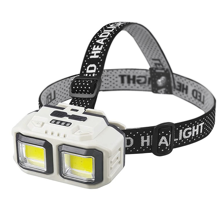 Lanterna de cap LED SIKS, Profesionala, Incarcare USB, Senzor Miscare, 4 Moduri Lumina, 2 Nivele De Intensitate, Pentru Pescuit, Vanatoare, Munca, Indicator Baterie, HX816S, Bej