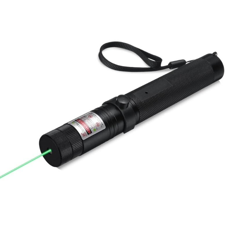 Lanterna cu laser pointer verde LED, profesionala, Incarcare USB, Raza de actiune 10 KM, Negru, VisionXXI