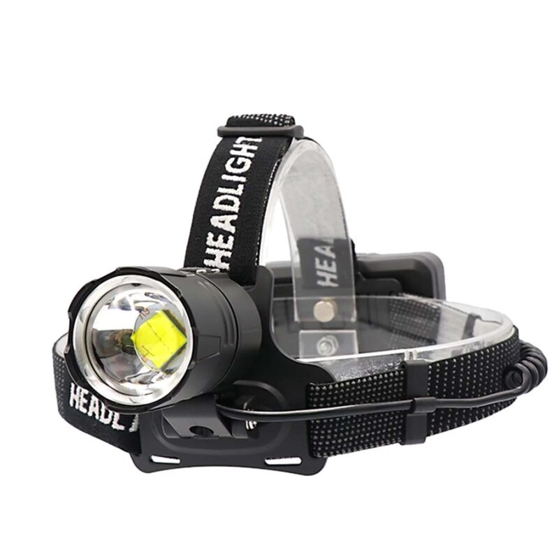 Far cu LED SereneSoul, aluminiu, sursa de lumina 1 x LED XP70 ultra luminos, cu zoom, profesional, baterii incluse, rezistent la apa, 20000 lumeni, 4 moduri de iluminare, stop avertizare spate, negru