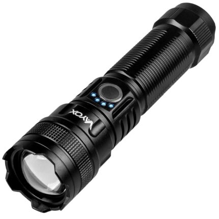 Lanterna tactica LED Vayox VA0179, din aluminiu, 10W 600lm, USB-C, Zoom, Powerbank, 5 moduri, Negru