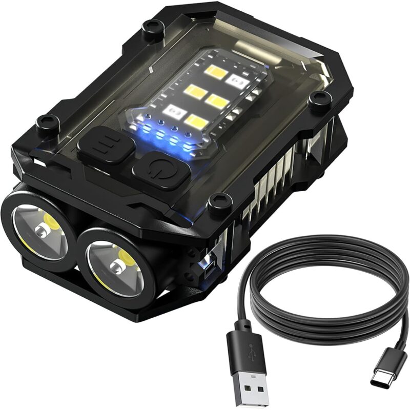 Lanterna Breloc Profesionala Miraza, 800 Lumen, Baterie 800 mAh, 8h cu o Incarcare, Rezistenta la Umiditate, Metal si ABS, 8 Moduri de Iluminare, Functie SOS, Magnet, Clema de Prindere, 5.7 x 3.6 x 1.3 CM, Negru