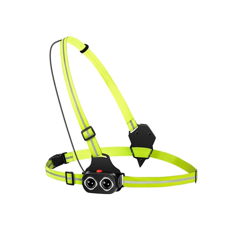 Lanterna de alergare, LED, 3 moduri, impermeabila, USB, verde