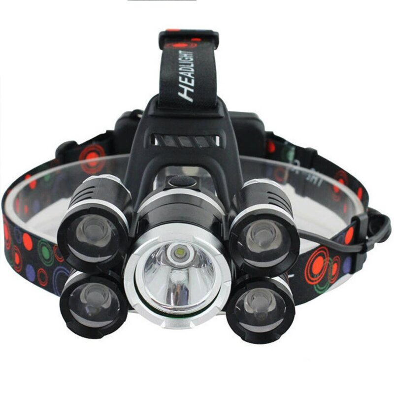 Lampa LED Frontala de cap (Lanterna) ExtraLight Professional, 5 x LED, Acumulatori inclusi, Incarcator priza, Incarcator Auto, Zoom Optim Work, Negru