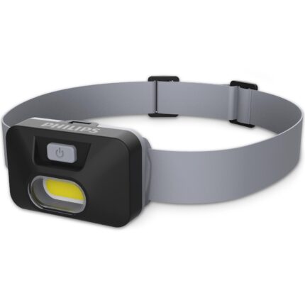 Lanterna frontala LED Philips SFL1000H/10, LED Spot + COB, 130 lm, 3 moduri de lumina, 23m, IPX4, baterii 3xAAA incluse