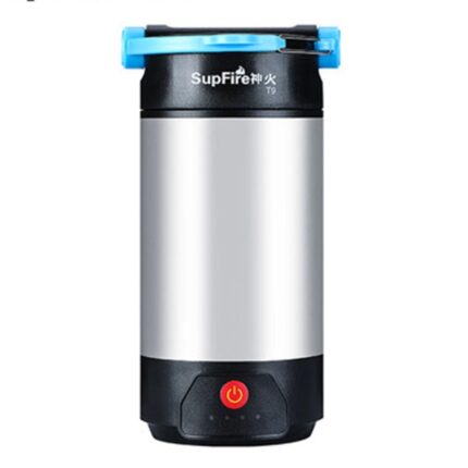 Lanterna LED SupFire T9 pentru camping, 8W, 800 lm, acumulator 9200 mAh, incarcare USB, functie PowerBank