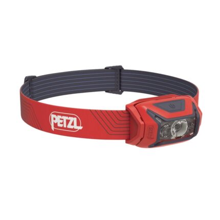 Lanterna frontala, Petzl, 450lm, IPX4, Baterii, Rosu