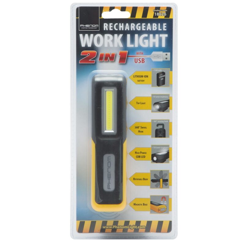 Lampa LED de lucru Phenom, 150 lm, 1200 mAh, USB
