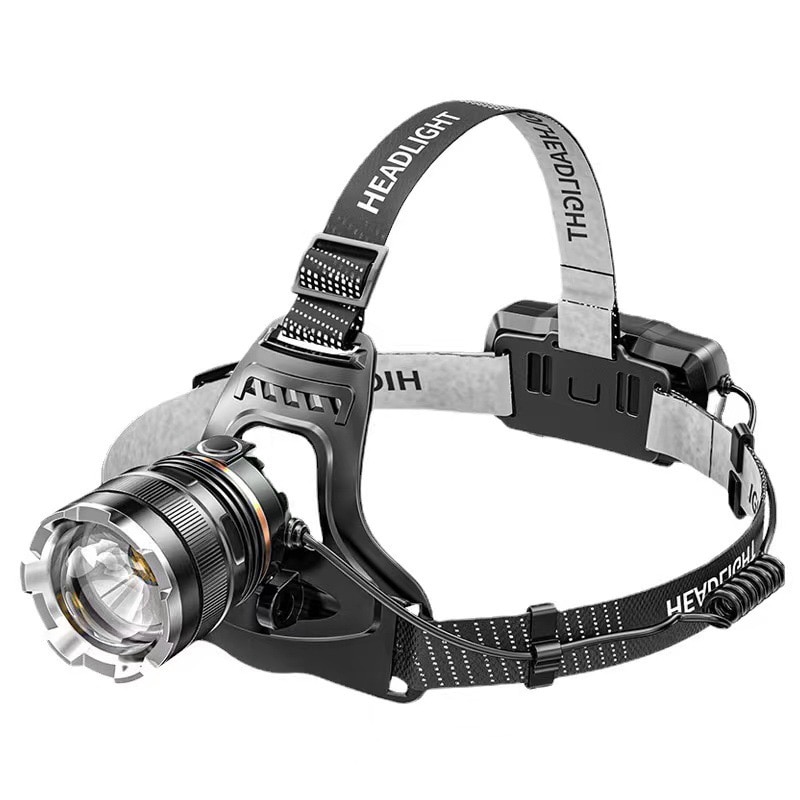 Lampa frontala cu LED, YWX, Aliaj de aluminiu, 4,2 cm, Incarcare directa USB, Aduceti 2 baterii, Sensibilitate ridicata, Ajustabil 0-90 °, Negru