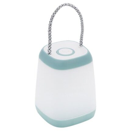 Lanterna cu LED tip felinar pentru camping, Alb / Turcoaz, 10 x 10 x 13 cm