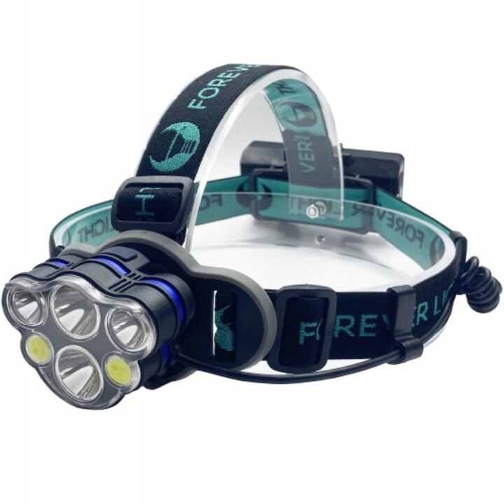 Far, LED, frunte, far reincarcabil, lumina rosie, spate, Ultra, T6 2x 10W, + XP-E 2x 3W 500 lm 2x 18650 1200mAh, Li-Ion, Forever Light