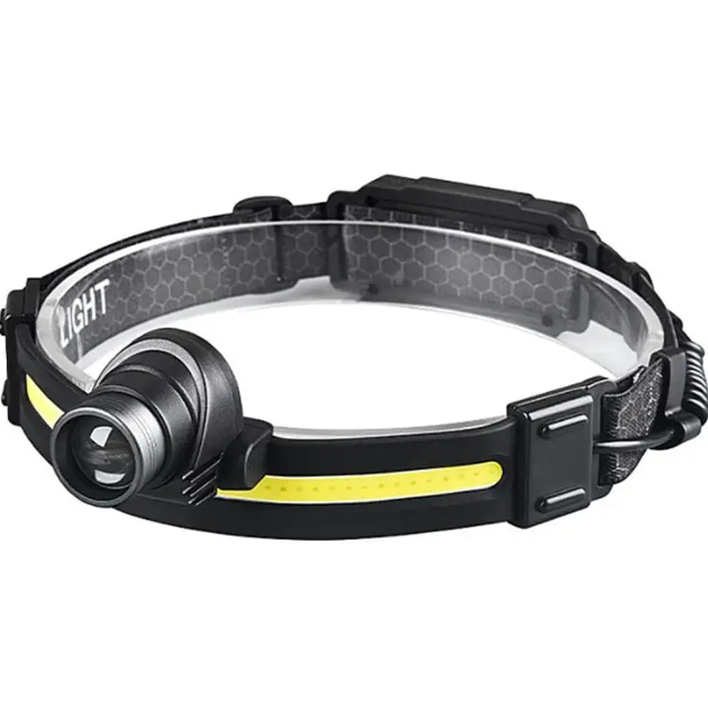 Lanterna de cap FiGGA® LED + COB, 1500 lumeni, 5000K, acumulator reincarcabil, Pescuit, Profesionala, Frontala, Cablu de incarcare