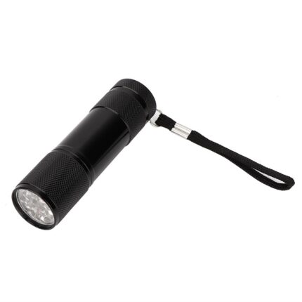 Lanterna pentru localizare vene, LED rosu, aluminiu, 50lm, 3.9x3.9x10 cm, negru