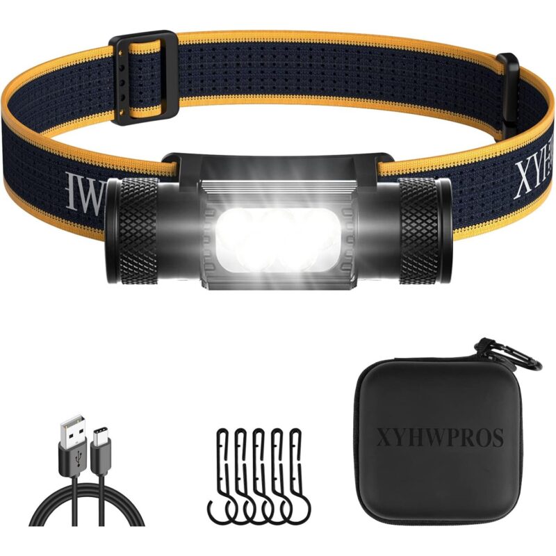 Lampa de cap frontala, reincarcabila, 2600 mAh, 1100 lumeni, 9 moduri