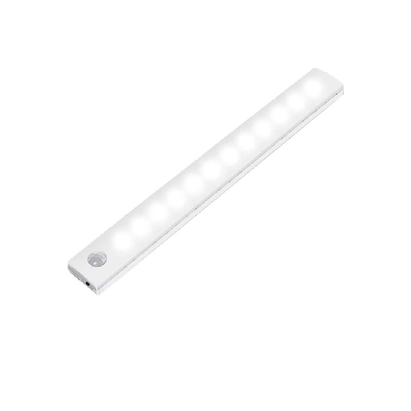 Lampa LED CU senzor de lumina si miscare, intensitate reglabila, suport magnetic, 30cm, led-uri puternice marime L, acumulator 500mah cu reincarcare prin USB, lumina calda, pentru bucatarie, hol, dressing, garaj