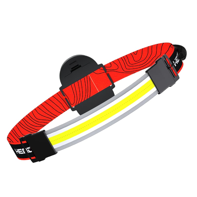 Lanterna de cap LED Techone® TM-G13 sursa banda 1 x COB Ultra-Bright, 2 x XPE, profesionala, acumulator, senzor miscare, 4 moduri lumina, lumina laterala, pentru pescuit, vanatoare, munca, negru