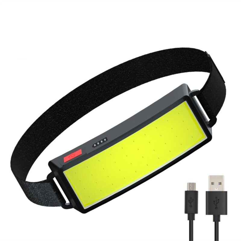 Lanterna cu LED, BOMSTOM, 1200 Lumen, Reincarcabila Prin USB, Proiector COB, Far Usoara, Rezistenta la Apa, Lumina de Lucru pentru casca, intretinere si constructie auto, ciclism, pescuit in aer liber, Negru