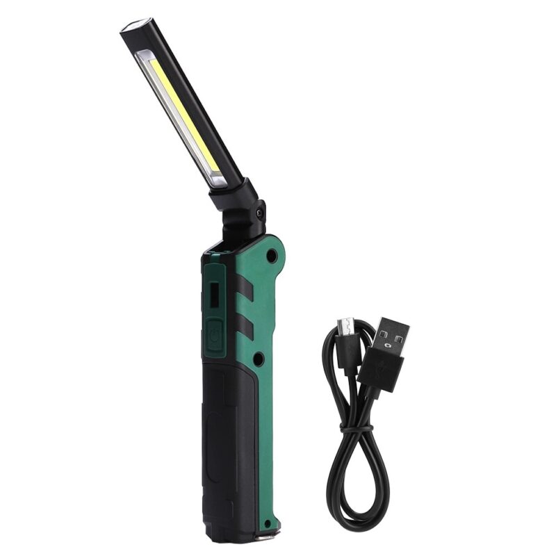 Lampa LED pliabila Jormftte, verde, cu magnet puternic si carlig, 15x4.8x3.9cm