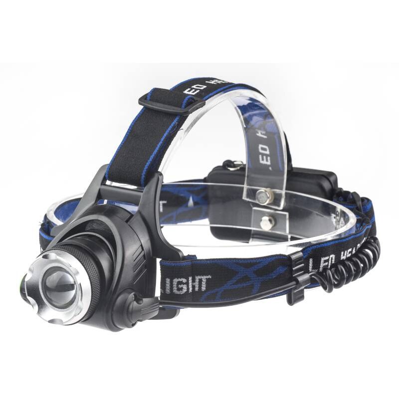 DeLux Lanterna frontala LED cu acumulator (2x18650), focusabil, 550Lm