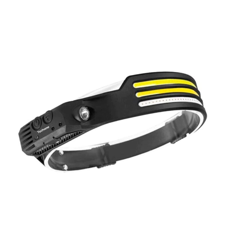 Lanterna de Cap Frontala Saiconcept®, Sursa Banda 3 x XPE COB, Acumulator 1200mah, Senzor Miscare, Lumina Rosie, Alb, Galben, Negru
