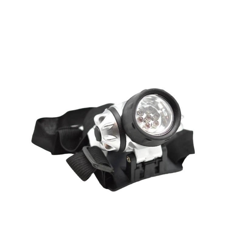 Lanterna de cap ElecTech cu 7 LED-uri puternice, functioneaza cu 3 baterii R3 tip AAA incluse, culoare negru-gri