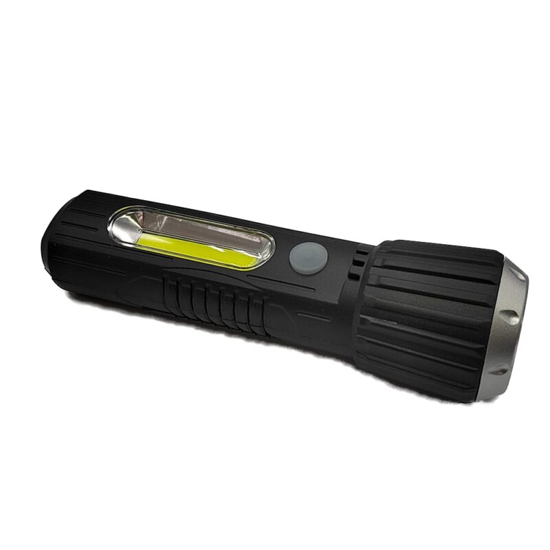Lanterna cu led, GH-7388, 2 moduri iluminare, 16 cm, functioneaza cu 3 baterii AAA, negru, Vision XXI