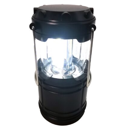 Lanterna pentru camping, LED, Design pliabil, ABS, 13.3 cm, Negru, 73601