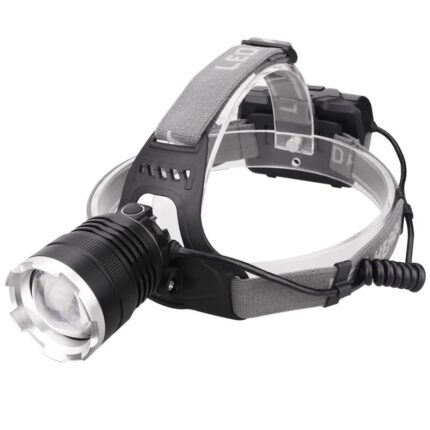 Lampa frontala puternica, BOMSTOM, 3 baterii reincarcabile, Gri