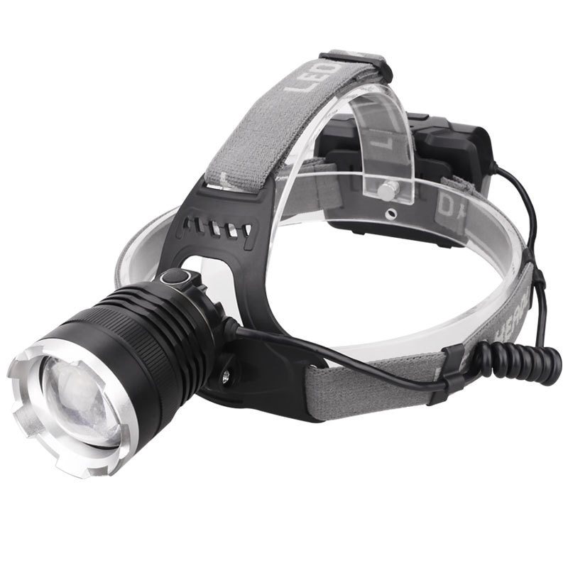 Lampa frontala puternica, BOMSTOM, 3 baterii reincarcabile, Gri
