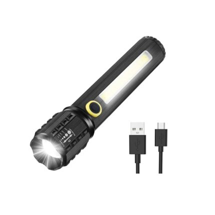 Lanterna puternica, reincarcabila, cu led, incarcare usb portabila, 15 cm