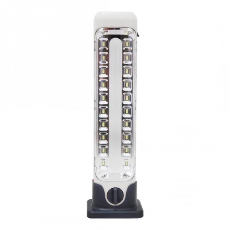 Lampa camping, cu acumulator, incarcare la retea, culoare alb/gri