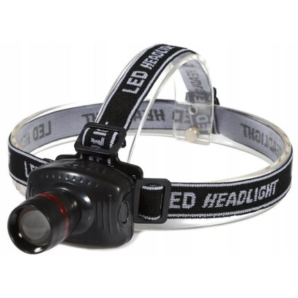 Lanterna frontala LED, Plastic, Zoom, 3 Moduri de iluminare, 7 x 6 x 4.5 cm, Negru