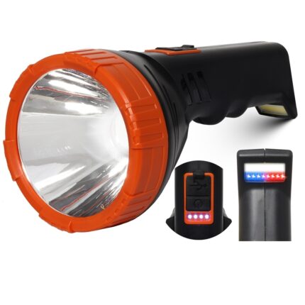 Lanterna LED, Heckermann, USB, 10W, Negru/Rosu
