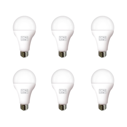 Set 6 becuri LED Star-Light, E27, 17W (140W), 2100 lm, lumina rece (6500K), clasa energetica E