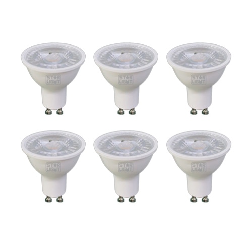Set 6 becuri LED Star-Light, GU10, 5W (30W), 380 lm, lumina calda (3000k), clasa energetica F